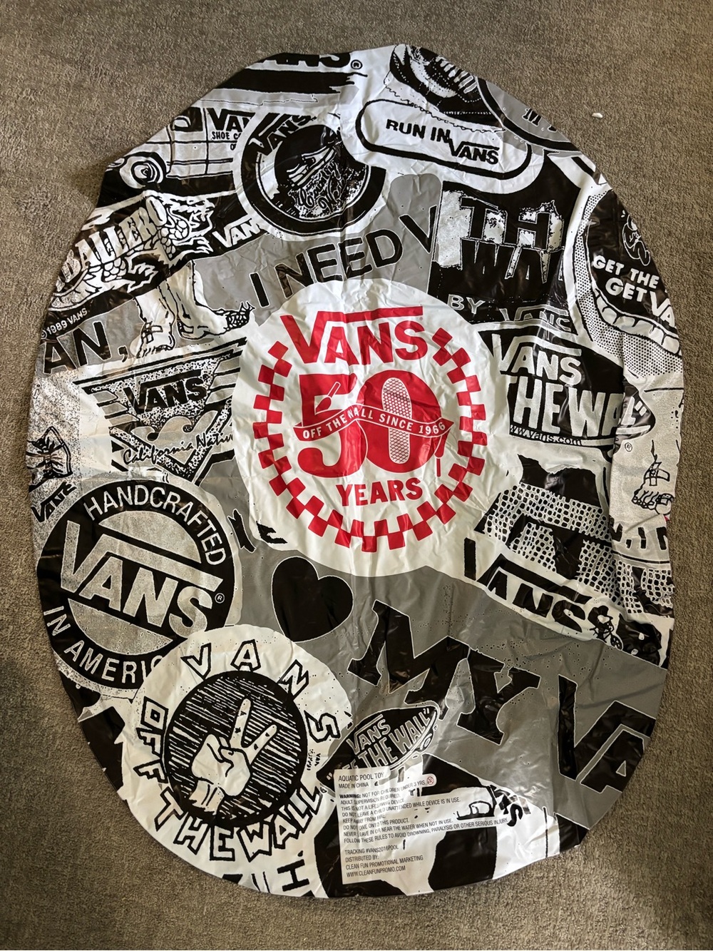 VANS Off The Wall 50th Anniversary Big Mouth Lip Float Raft Aquatic Pool Toy New